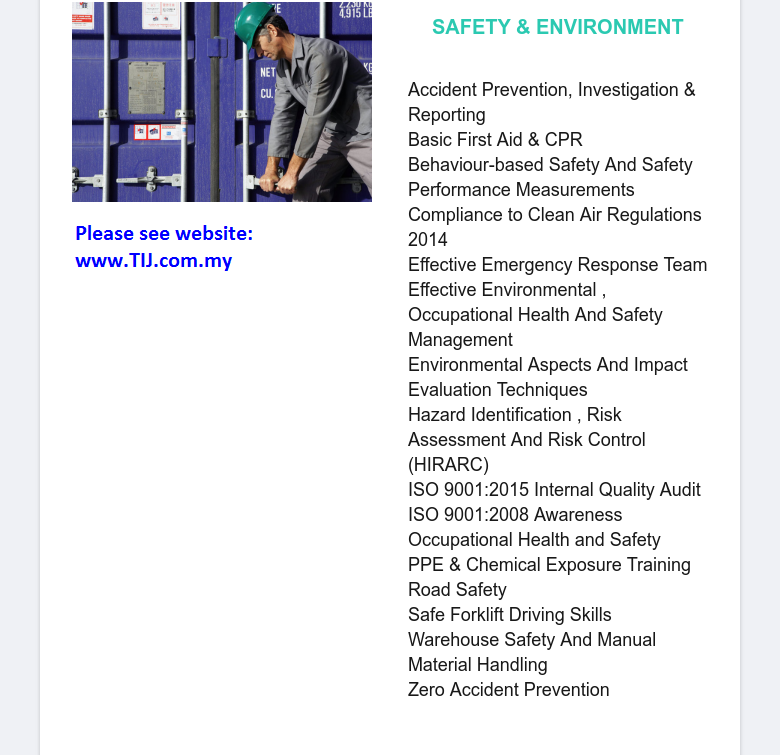 B. Safety & Environment