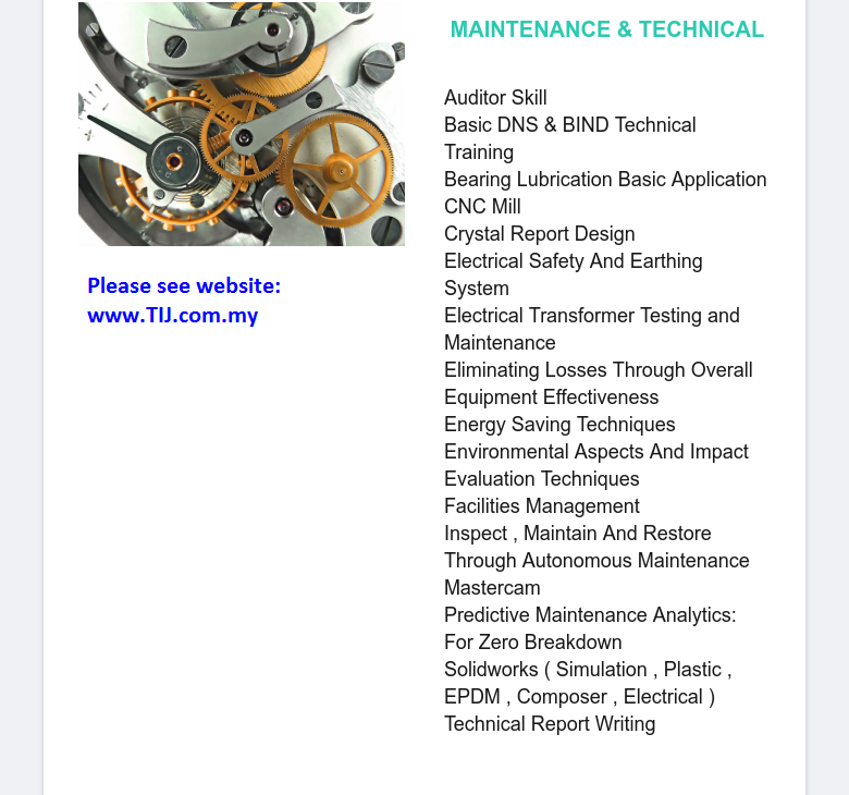 D. Maintenance & Technical