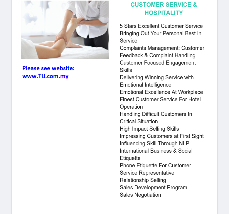 H. Customer Service & Hospitality